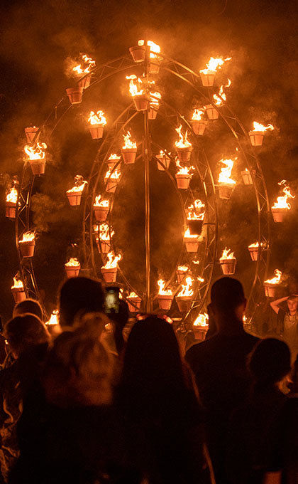 Gather around the firelight this winter and journey through a wonderland of captivating flaming sculpture as Adelaide Botanic Garden takes on new surprises when painted with the palette of fire.